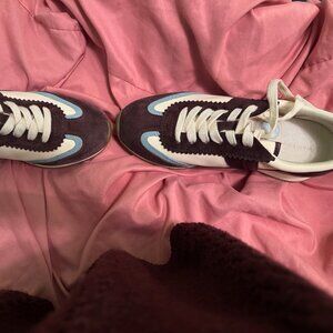 Tory Burch Hank Mixed Leather Retro Sneakers